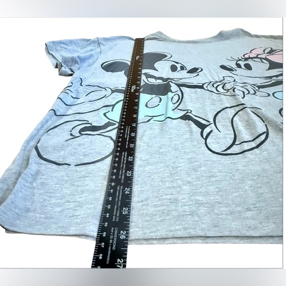 Disney Ladies’ XL Soft Classic Gray Mickey Minnie pull over Cotton blendT-Shirt - Picture 5 of 7